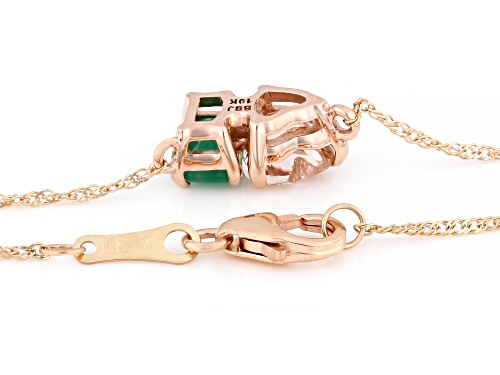 0.72ct Cor De Rosa™ Morganite With 0.38ct Zambian Emerald 10k Rose Gold Toi Et Moi Necklace - Size 18