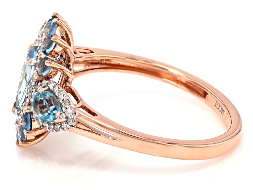0.96ctw Santa Maria Aquamarine With 0.16ctw White Diamond 10k Rose Gold Ring - Size 8