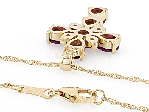 1.75ctw Grape Color Garnet With .11ctw Prazana® Lab Diamonds D-F VS2-SI 10k Gold Pendant Chain