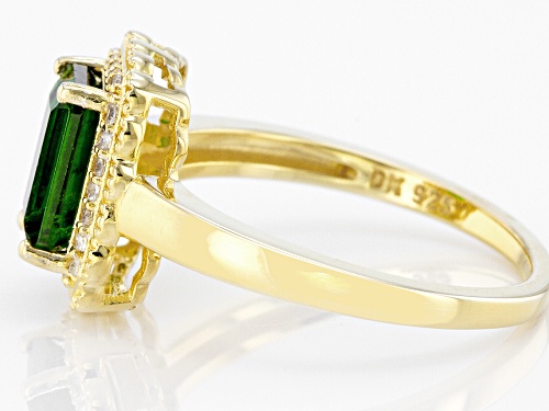1.23ct Chrome Diopside And 0.18ctw White Zircon 18k Yellow Gold Over Sterling Silver Ring - Size 9