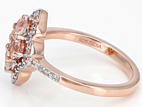 0.58ctw Morganite With 0.30ctw White Zircon 18K Rose Gold Over Sterling Silver Ring - Size 9