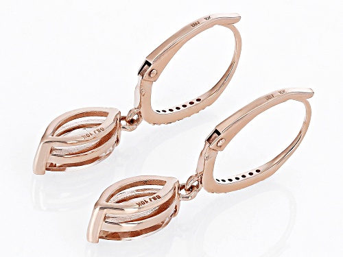 1.50ctw Cor-De-Rosa Morganite™ With 0.04ctw White Diamond 10k Rose Gold Earrings