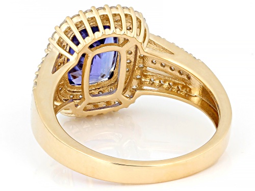 1.68ct Tanzanite With 0.42ctw White Diamond 14k Yellow Gold Ring - Size 8