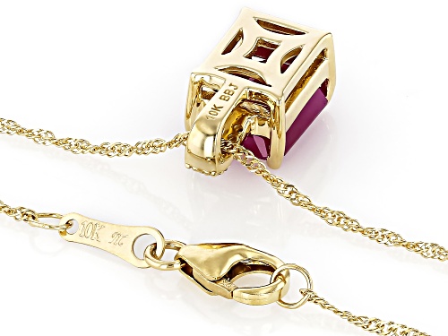 2.76ct John Saul Ruby With 0.03ctw White Diamond 10k Yellow Gold Pendant With Chain