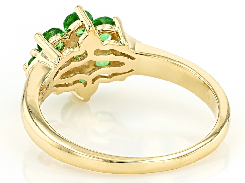 0.99ctw Round Tsavorite 10k Yellow Gold Ring - Size 10