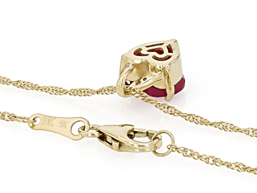 1.27ct John Saul Ruby With 0.02ctw White Diamond 10k Yellow Gold Pendant With Chain