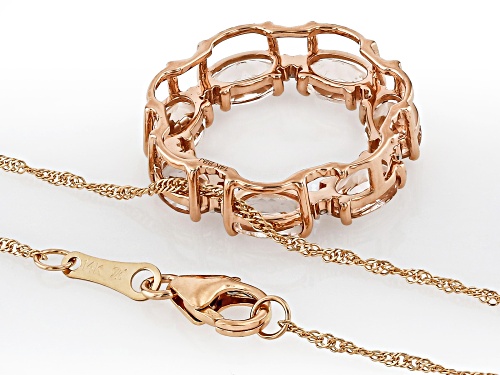 2.75ctw Morganite With 0.05ctw White Diamond 14k Rose Gold Pendant With Chain