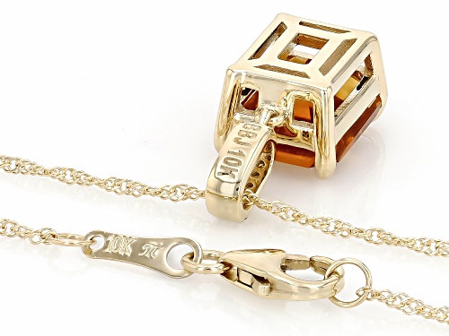 2.97ct Maderia Citrine With 0.04ctw Yellow Diamond 10k Yellow Gold Pendant With Chain