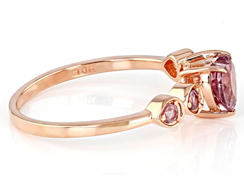 0.92ctw Pink Color Shift Garnet 10k Rose Gold Heart Ring - Size 6