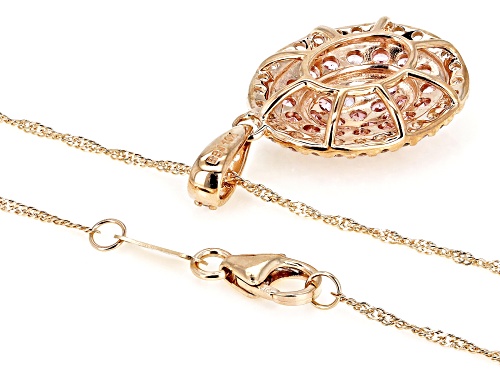 0.92ctw Pink And 0.49ctw White Sapphire 10k Rose Gold Pendant With Chain