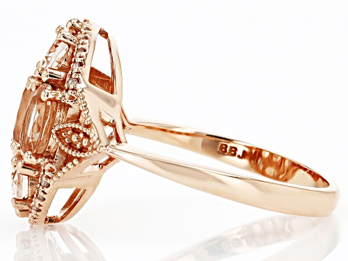 1.49ctw Morganite With 0.09ctw White Diamond 10k Rose Gold Ring - Size 11