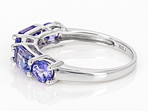 1.67ctw Tanzanite Rhodium Over 10k White Gold Ring - Size 7