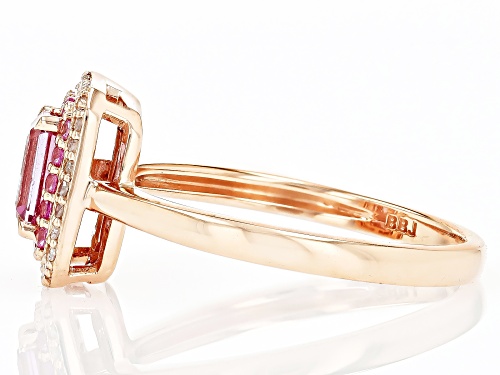 0.60ctw Color Shift Garnet With 0.60ctw Pink Sapphire And 0.11ctw White Diamond 10k Rose Gold Ring - Size 7