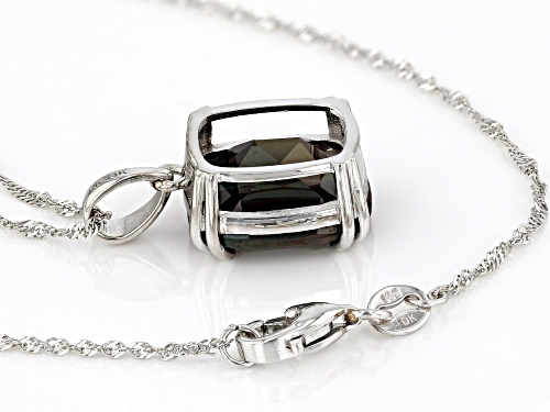 5.27ct Lab Created Alexandrite Rhodium Over 14k White Gold Pendant with Chain