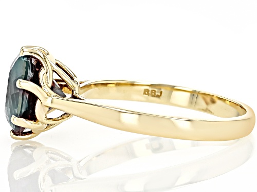 3.10ct Lab Created Alexandrite 10k Yellow Gold Ring - Size 12