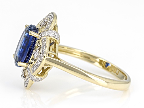 2.16ct Blue Kyanite With 0.22ctw White Diamond 14k Yellow Gold Ring - Size 8