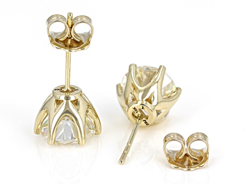 4.84ctw Strontium Titanate 10k Yellow Gold Earrings