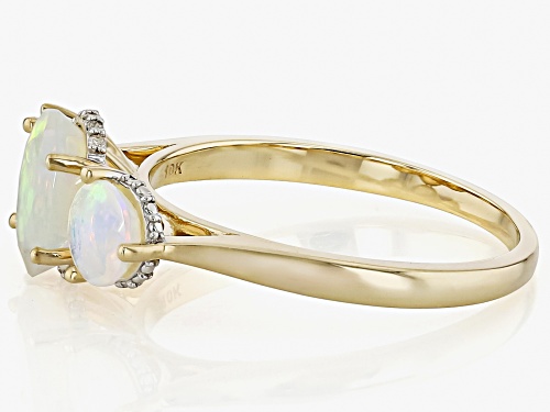 1.18ctw Ethiopian Opal With 0.03ctw White Diamond 10k Yellow Gold Ring - Size 7