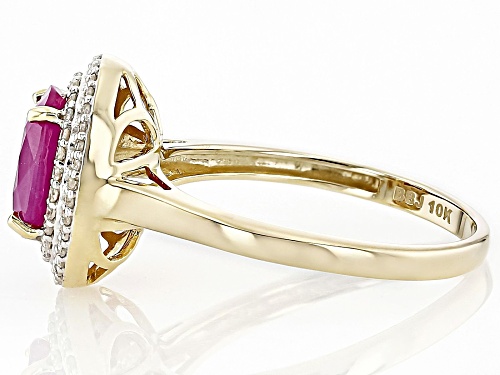 2.15ct John Saul Ruby With 0.22ctw White Diamond 10k Yellow Gold Ring - Size 9
