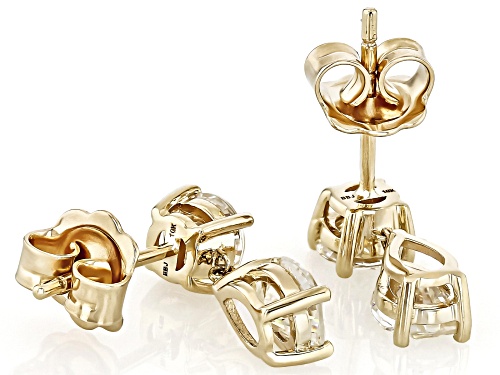 3.11ctw Strontium Titanate 10k Yellow Gold Earrings