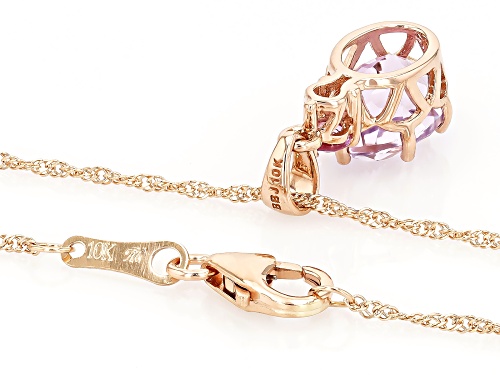 2.25ct Kunzite With 0.11ct Pink Sapphire 10k Rose Gold Pendant With Chain