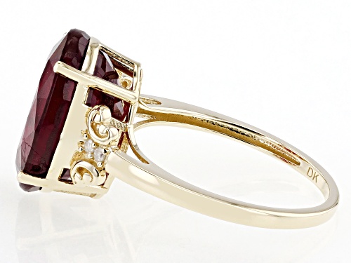 8.08ct Mahaleo® Ruby With 0.03ctw White Diamond 14k Yellow Gold Ring - Size 9