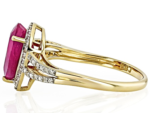 2.08ct John Saul Ruby With 0.11ctw White Diamond 10k Yellow Gold Ring - Size 6