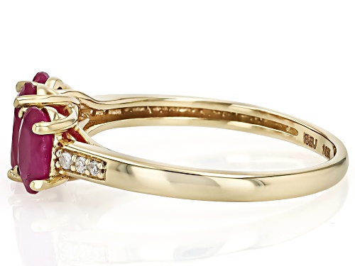 2.07ctw John Saul Ruby With 0.03ctw White Diamond 10k Yellow Gold Ring - Size 9