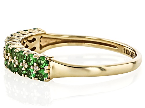 0.60ctw Tsavorite With 0.03ctw White Diamond 10k Yellow Gold Ring - Size 7