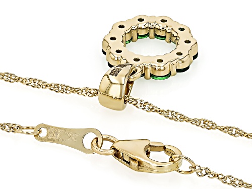 0.60ctw Tsavorite 10k Yellow Gold Pendant With Chain