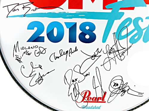 Back The Beat: 2018 CMA Fest Autographed Drumhead From Nissan Stadium Stage