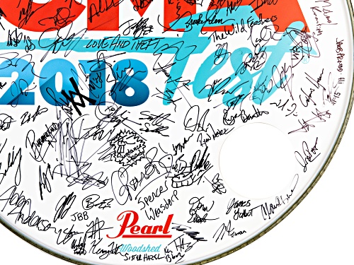 Back The Beat: 2018 CMA Fest Autographed Drumhead From Breakout Stage At Walk Of Fame Park