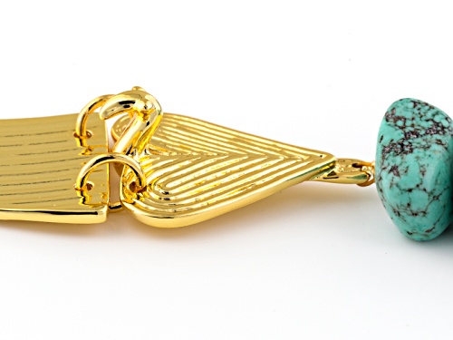 Artisan Gem Collection Of Colombia™ Blue Magnesite Nugget 18k Gold Over Bronze 