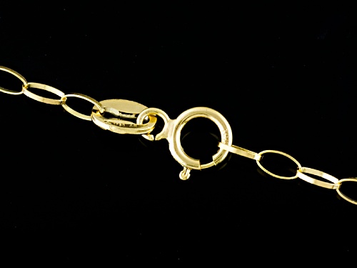 10k Yellow Gold Rolo Link Allegro Stations 24 Inch Necklace - Size 24