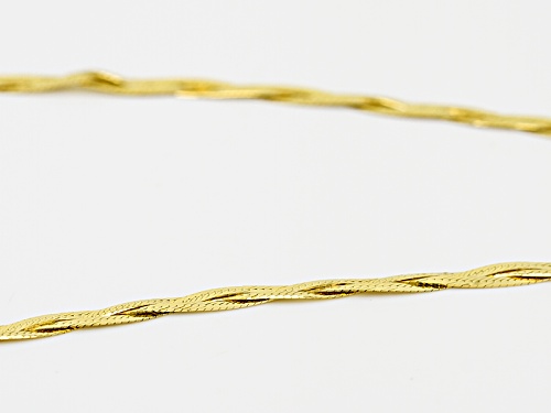 10k Yellow Gold Braided Herringbone Link 20 Inch Necklace - Size 20