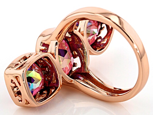 Timna Jewelry Collection™ 5.54ctw Mixed Shape  Savage Fire™ Quartz 3-Stone Copper Ring - Size 6