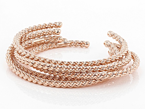 Timna Jewelry Collection™ Chain Design Stackable Copper Cuff Bracelets. Set Of 5. - Size 8