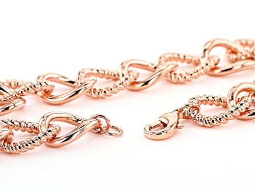 Timna Jewelry Collection™ Textured and Smooth Copper Curb Link Chain Necklace - Size 18