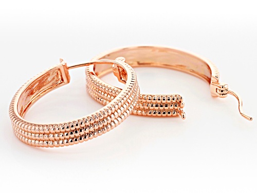 Timna Jewelry Collection™  3-Row Copper Textured Hoop Earrings