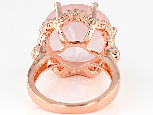 Timna Jewelry Collection™ 16mm Round Rose Quartz Solitaire Copper Ring - Size 8