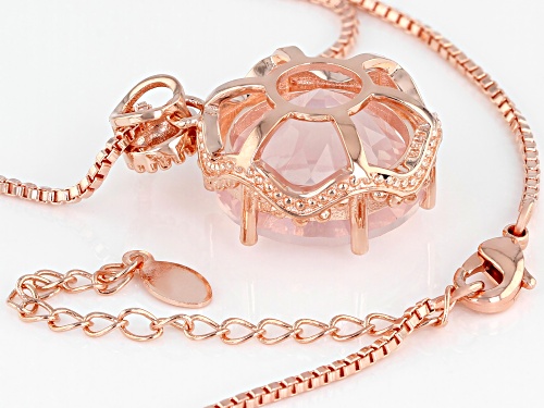 Timna Jewelry Collection™  16mm Round Rose Quartz Solitaire, Copper Pendant With Chain