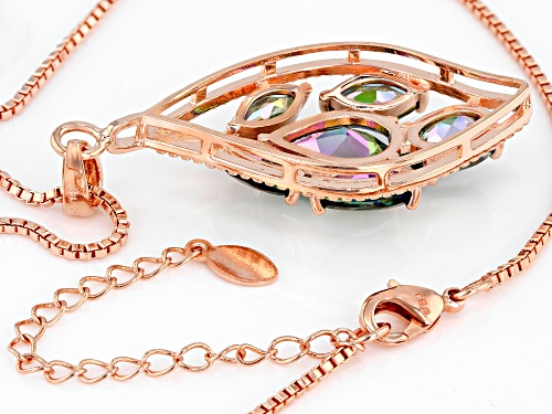 Timna Jewelry Collection™ 5.36ctw Princess™ Quartz Copper Leaf Design Pendant With Chain