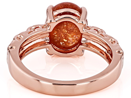 Timna Jewelry Collection ™ Oval Sunstone Copper Ring - Size 9