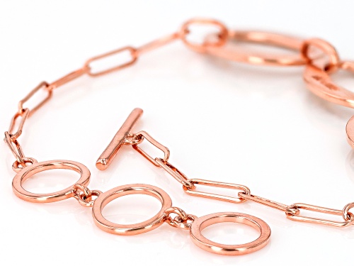 Timna Jewelry Collection™ Open Circle Design Copper Toggle Bracelet - Size 8