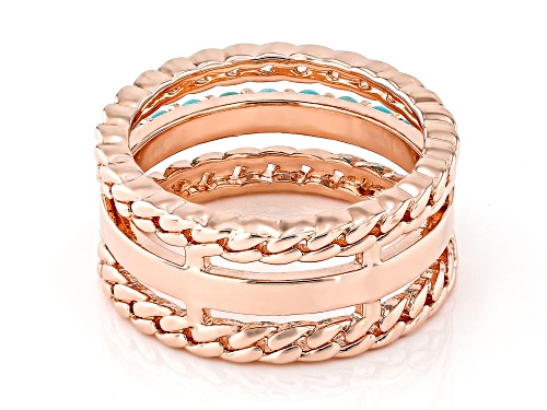 Timna Jewelry Collection™ 2mm Blue Turquoise Copper Multi-Row Band Ring - Size 7