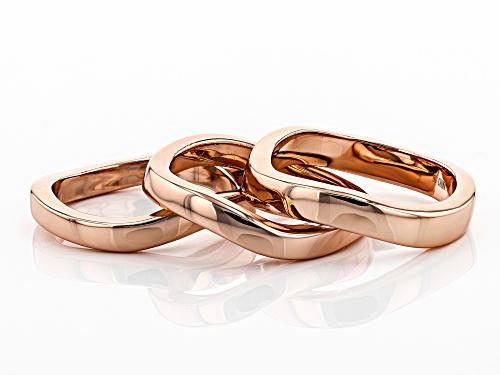 Timna Jewelry Collection™ Copper Stackable Graduated MM Wavy Band 3-Ring Set - Size 7