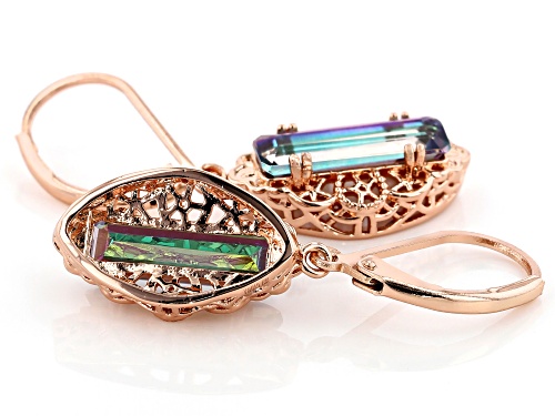 Timna Jewelry Collection™ 2.72ctw Emerald Cut RainDrops™ Quartz Solitaire Copper Dangle Earrings