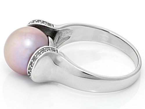 Genusis™ 11mm Pink Cultured Freshwater Pearl & Bella Luce® Rhodium Over Sterling Silver Ring - Size 11