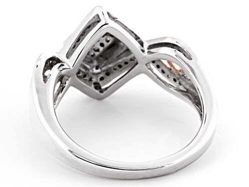.10ctw Round White Diamond Rhodium And 14k Rose Gold Over Sterling Silver Cluster Ring - Size 6