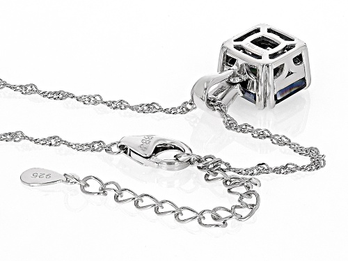 3.91ct Multi-Color Quartz With 0.20ct White Zircon Rhodium Over Silver Pendant Chain